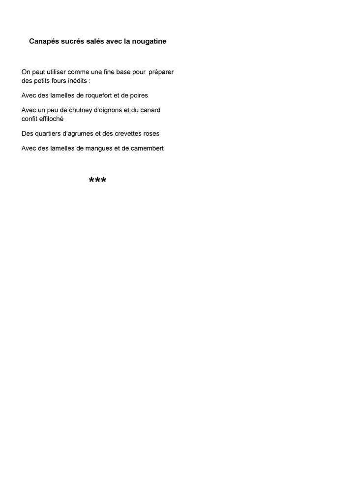 sucré-salé nougatine