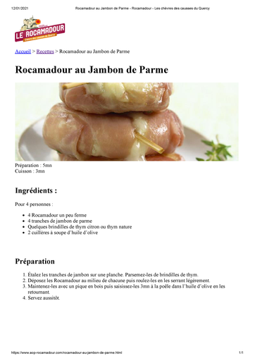 Rocamadour au Jambon de Parme - Rocamadour - Les chèvres des causses du Quercy